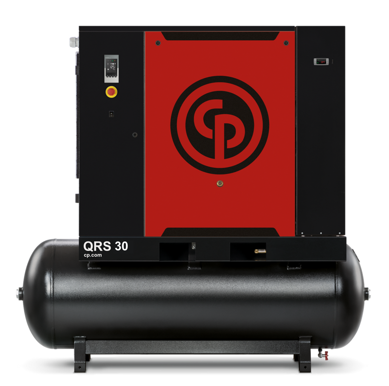 Chicago Pneumatic QRS rotary screw compressor with receiver and dryer